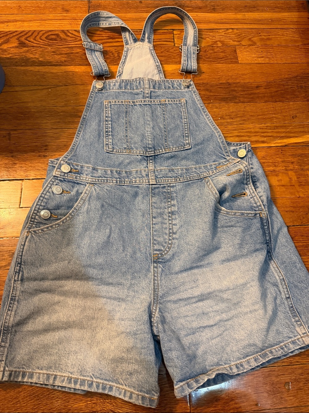 ASOS Light Blue Denim Overall Shorts